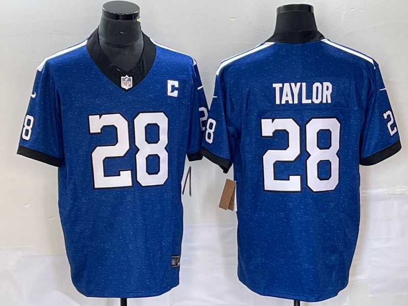 Men%27s Indianapolis Colts #28 Jonathan Taylor Royal 2023 FUSE Indiana Nights Limited Stitched Jersey->indianapolis colts->NFL Jersey